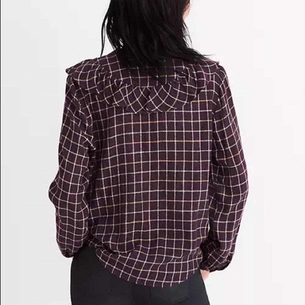 Madewell Plaid Ruffle-Front Top - Picture 12 of 12